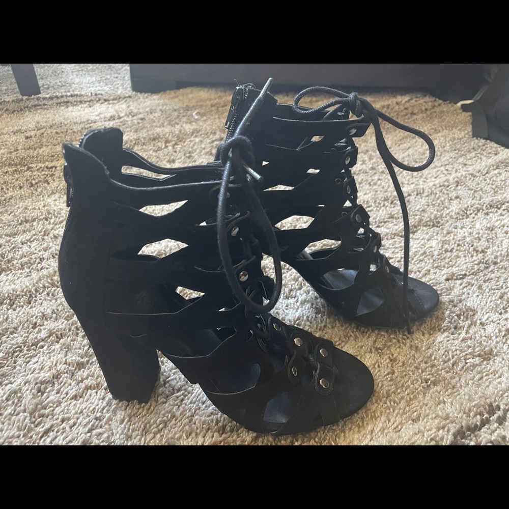 Black thick heels